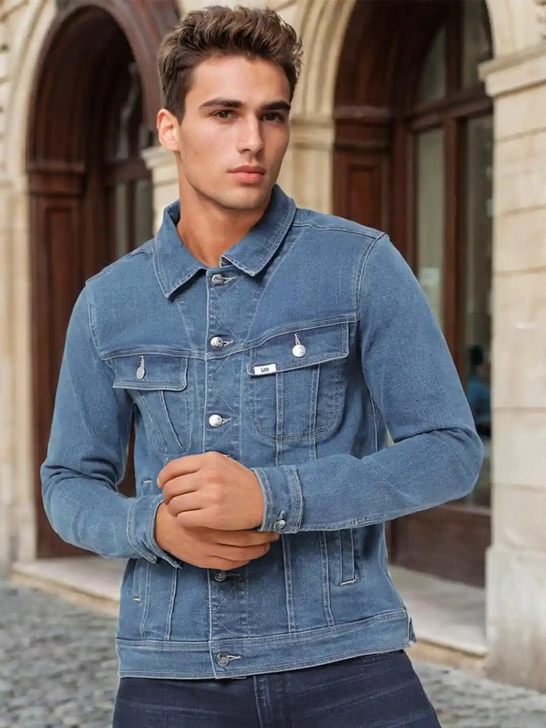 Denim Jacket - Washed Blue Denim Jacket - Washed Blue - Image 1